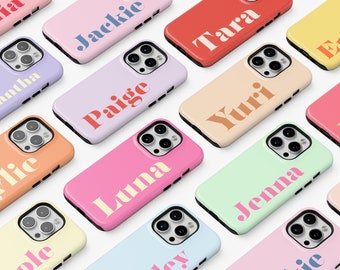 Personalized Name Phone Cases Custom Name Gift Simple Pastel Minimalistic For iPhone 16 15 Plus 14 Pro Max 12 13 Mini 11 Galaxy S24 Cover