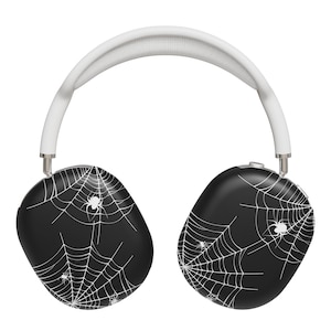 Spider Web Halloween AirPods Max Case Headphone Hard Plastic Covers Dark Spooky Gothic Black Cute Trendy Protective Case