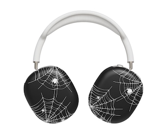 Spider Web Halloween AirPods Max Case Headphone Hard Plastic Covers Dark Spooky Gothic Black Cute Trendy Protective Case