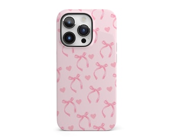 Rosa Rosetter Hjärtan Telefonskal Kokett Sött Band Estetiskt Flickigt Skyddande För iPhone 16 15 Plus 14 Pro Max 12 13 Mini 11 Galaxy S24 S23