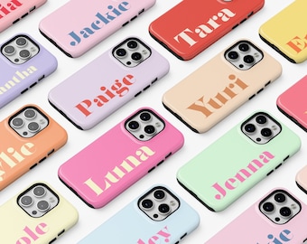 Custodie per telefono con nome personalizzato MagSafe, regalo con nome personalizzato, pastello minimalista per iPhone 16, 15 Plus, 14 Pro Max, 12, 13 Mini, custodia con magnete MagSafe