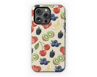 Fruits MagSafe Phone Case Summer Berries Watercolor Trendy Cute Aesthetic Protective For iPhone 15 Plus 14 Pro Max 12 13 Mini MagSafe Magnet