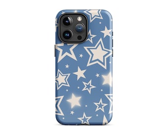 Blue Y2K Stars MagSafe Phone Case Beige Cute Aesthetic Trendy Protective Cover For iPhone 15 Plus 14 Pro Max 12 13 Mini MagSafe Magnet