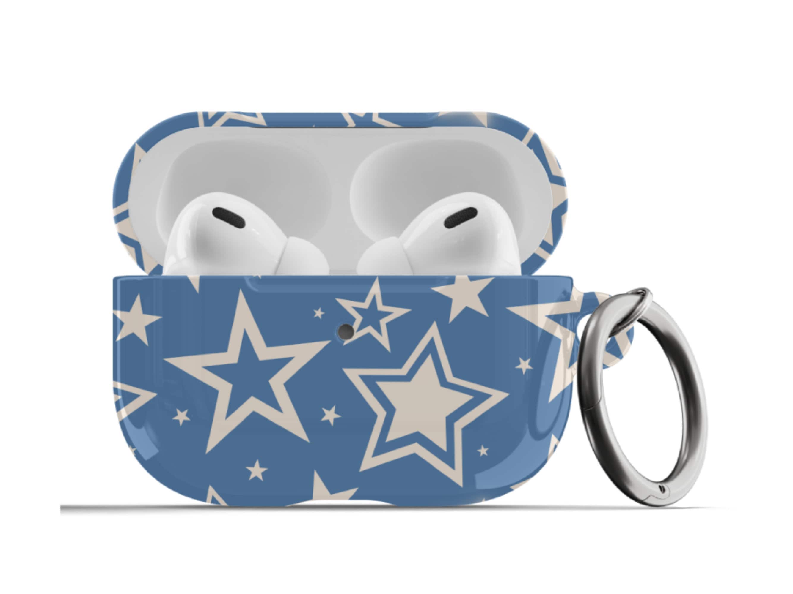 Stars Y2K Blue Airpods Case Beige for Airpods 1st 2nd Generation