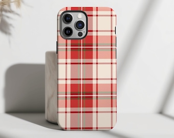 Weihnachten rot kariert Handy Hülle grün weiß festliche Muster niedlich Urlaub Für iPhone 16 15 Plus 14 Pro Max 12 13 Mini 11 Galaxy S24 MagSafe