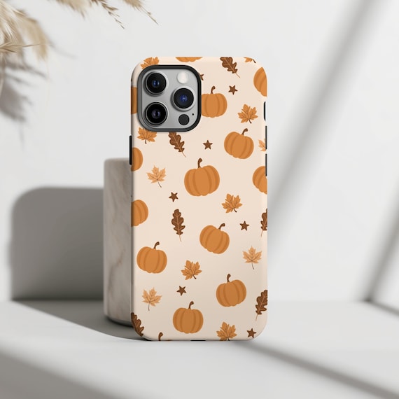 Pumpkins Autumn Fall Phone Case Harvest Halloween Leaves Stars Cute Trendy For iPhone 17 16e 15 Plus 14 Pro Max 13 Mini Galaxy S26 MagSafe