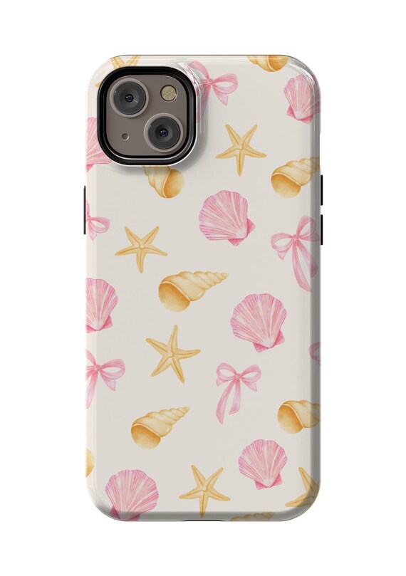 Preppy Coastal Light Blue Seashells, Starfish, Shells - View #9