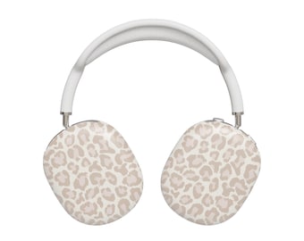 ベージュ ヒョウ柄 AirPods Max ケース プレッピー チーター ヘッドホン ハードプラスチック カバー キュート 美的 ガーリー トレンディ 保護ケース