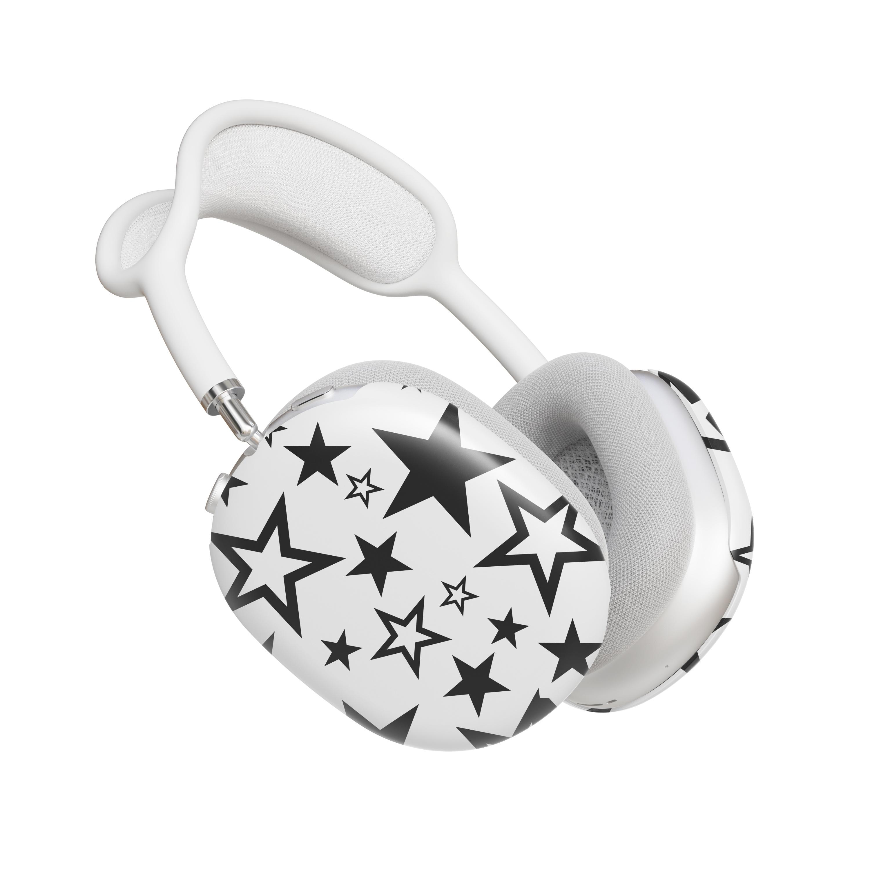 Y2K Stars Airpods Max Case Black White Headphone Hard Plastic
