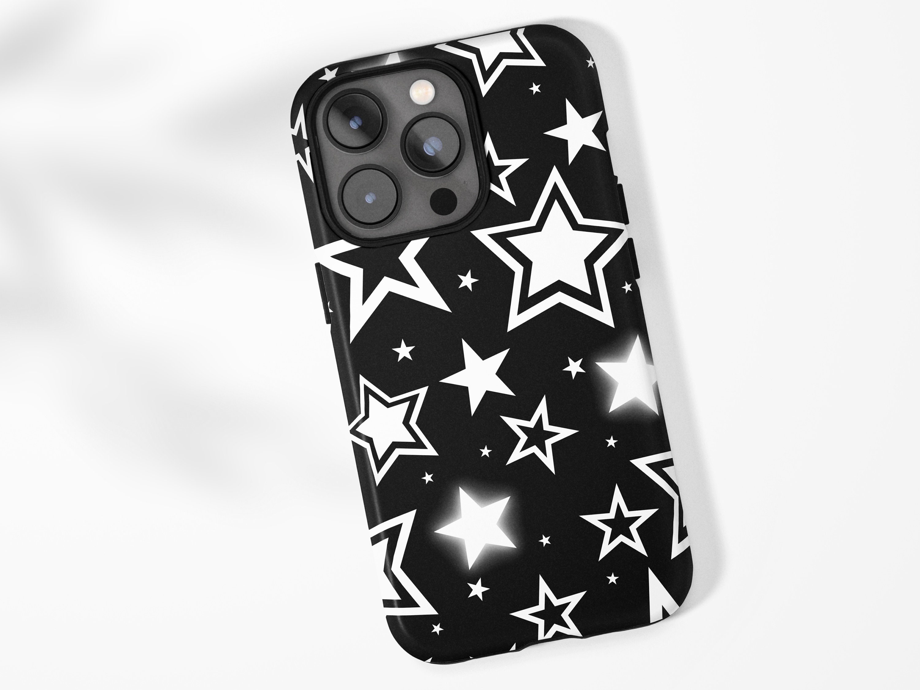 Y2K Stars Magsafe Phone Case Black Trendy Cute Aesthetic Cover