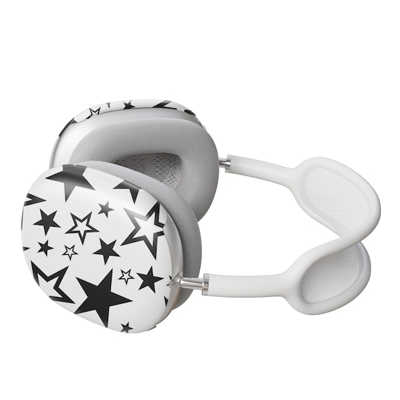 Y2K Stars Airpods Max Case Black White Headphone Hard Plastic