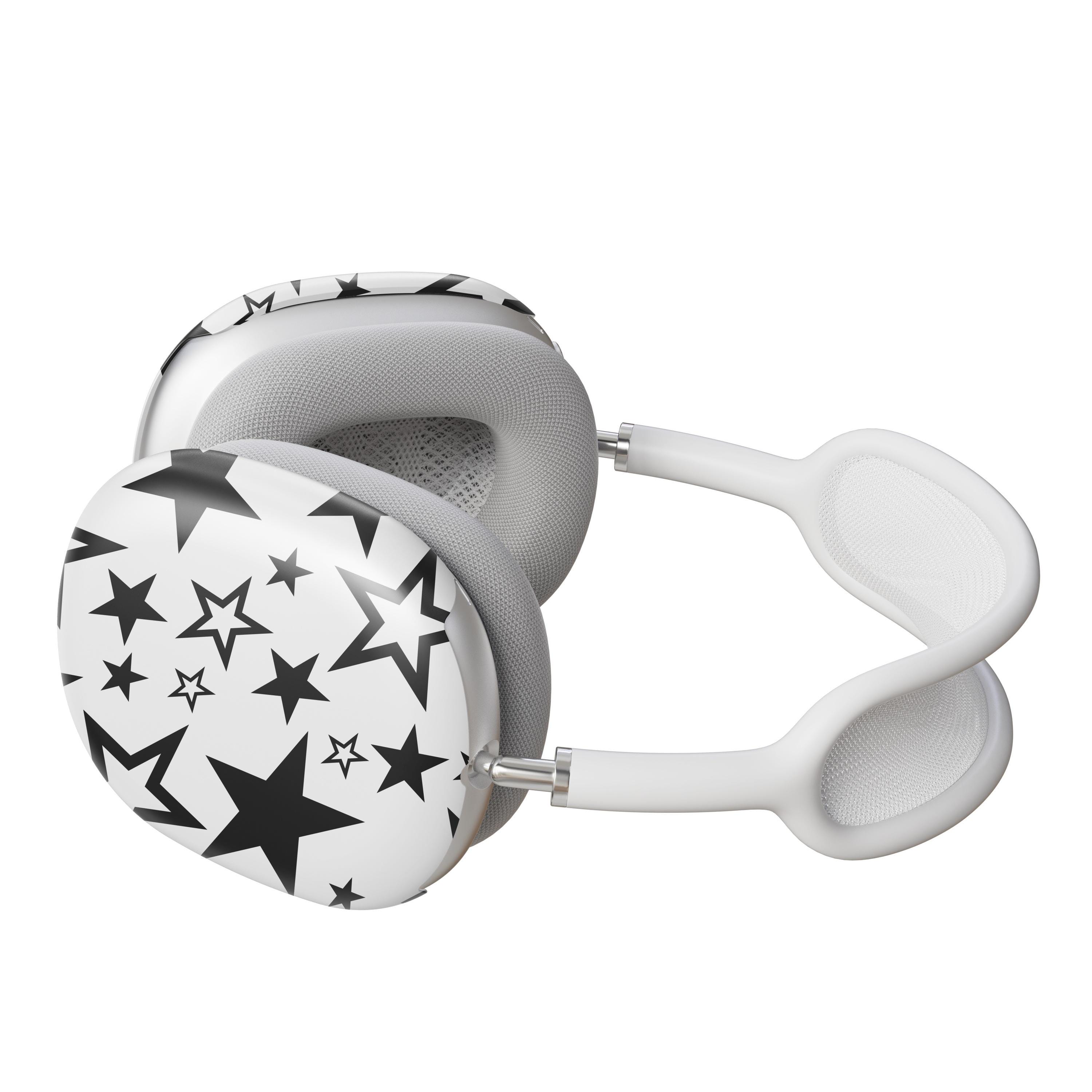 Y2K Stars Airpods Max Case Black White Headphone Hard