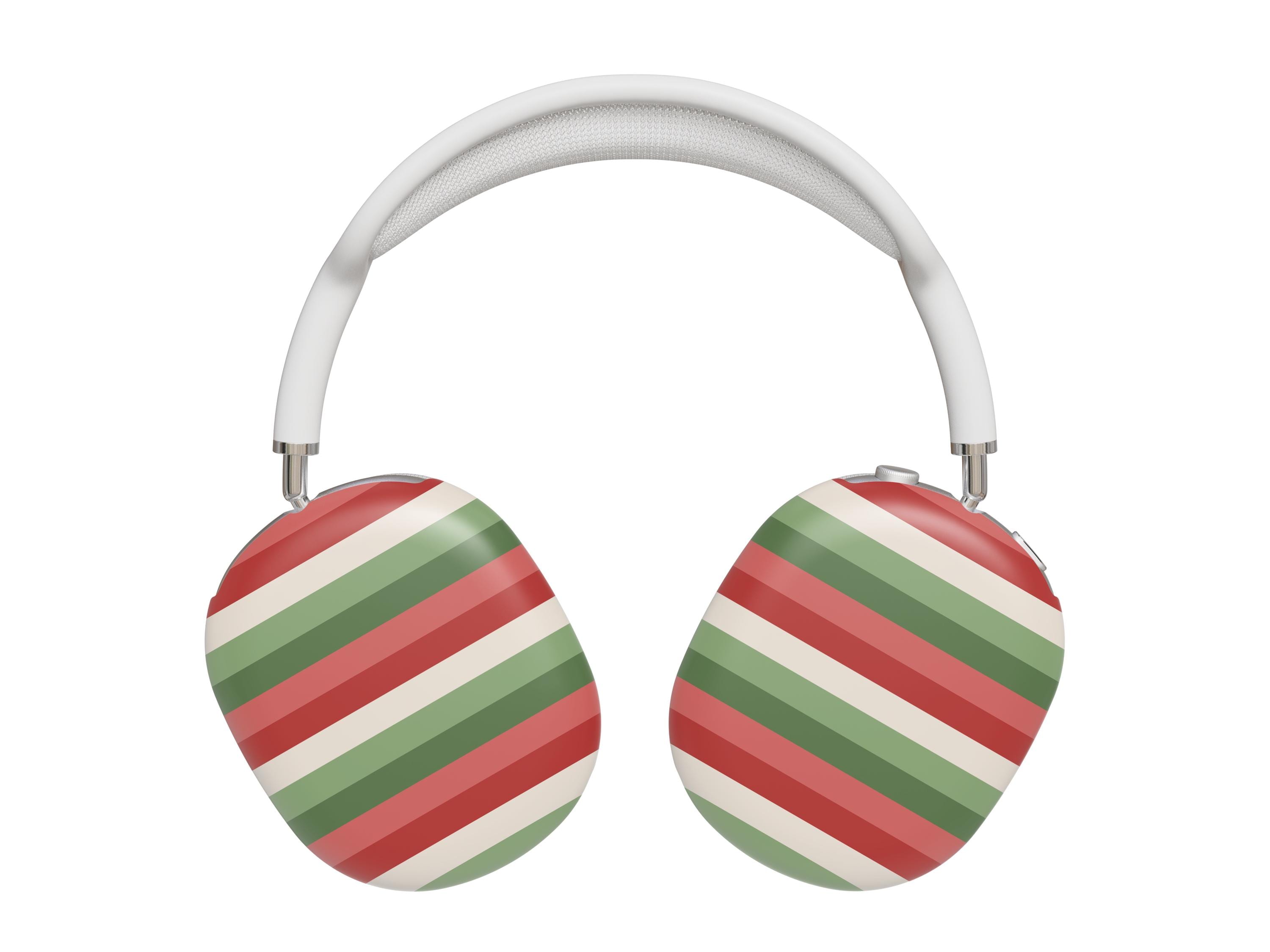Christmas Red Green Colors Striped Airpods Max Case Headphone Hard