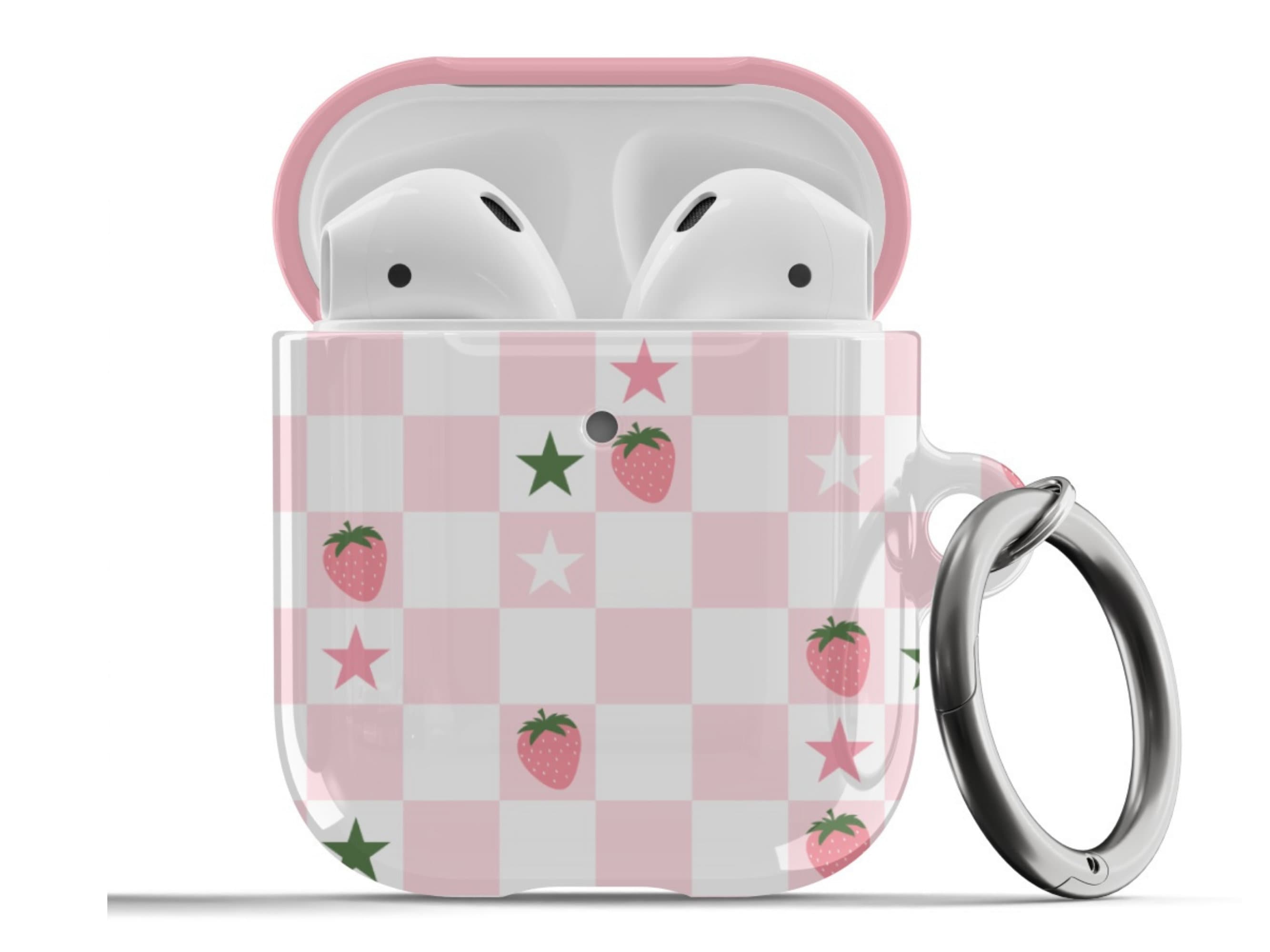 ストロベリー ピンク チェック柄 AirPods ケース スター Y2K かわいい