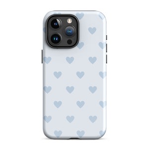 Blue Hearts Phone Case Aesthetic Trendy Cute Protective Cover For iPhone 15 Plus 14 Pro Max 12 13 Mini 11 Pro Galaxy S24 S23 S22