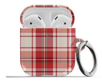 Weihnachten Rot Karierte AirPods Hülle Grün Weiß Festliches Muster Niedliche Feiertags-Schutzhülle Für Airpods 1st 2nd Generation, Airpods Pro
