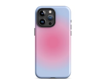 Rosa Blau Aura Farbverlauf Handytasche Niedliche Y2K Trendy Ästhetische Abdeckung für iPhone 15 + 14 Pro Max 12 13 Mini 11 Pro Galaxy S24 S23 S22