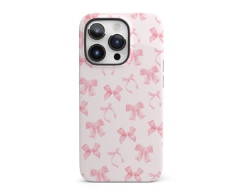 Pink Bows Coquette Phone Case Trendy Aesthetic Cute Girly Protective Cover For iPhone 15 Plus 14 Pro Max 12 13 Mini 11 Pro Galaxy S24 S23