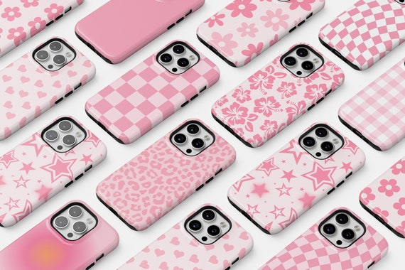 MagSafe Pink Phone Cases Protective For iPhone 17 Air 16 15 Plus 14 Pro Max 12 13 Mini Cute Preppy Trendy Floral Check Stars Aesthetic Cover
