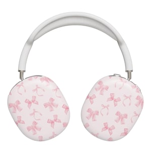 Kokette Rosa Bögen AirPods Max Fall Kopfhörer Hartplastik Abdeckungen Band Niedlich ästhetischen Girly Schutzhülle