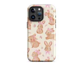 Kokette Hase Handytasche Rosen Bogen niedlich Schleife ästhetische Girly Schutz für iPhone 15 + 14 Pro Max 12 13 Mini 11 Pro Galaxy S24 S23