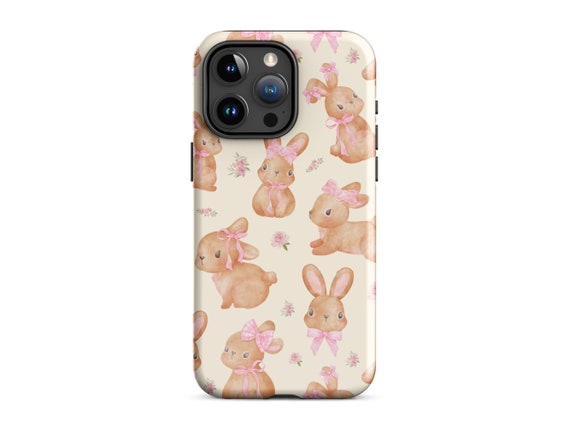 Coquette Bunny Phone Case Roses Bow Cute Ribbon Aesthetic Girly Protective For iPhone 15 Plus 14 Pro Max 12 13 Mini 11 Pro Galaxy S24 S23