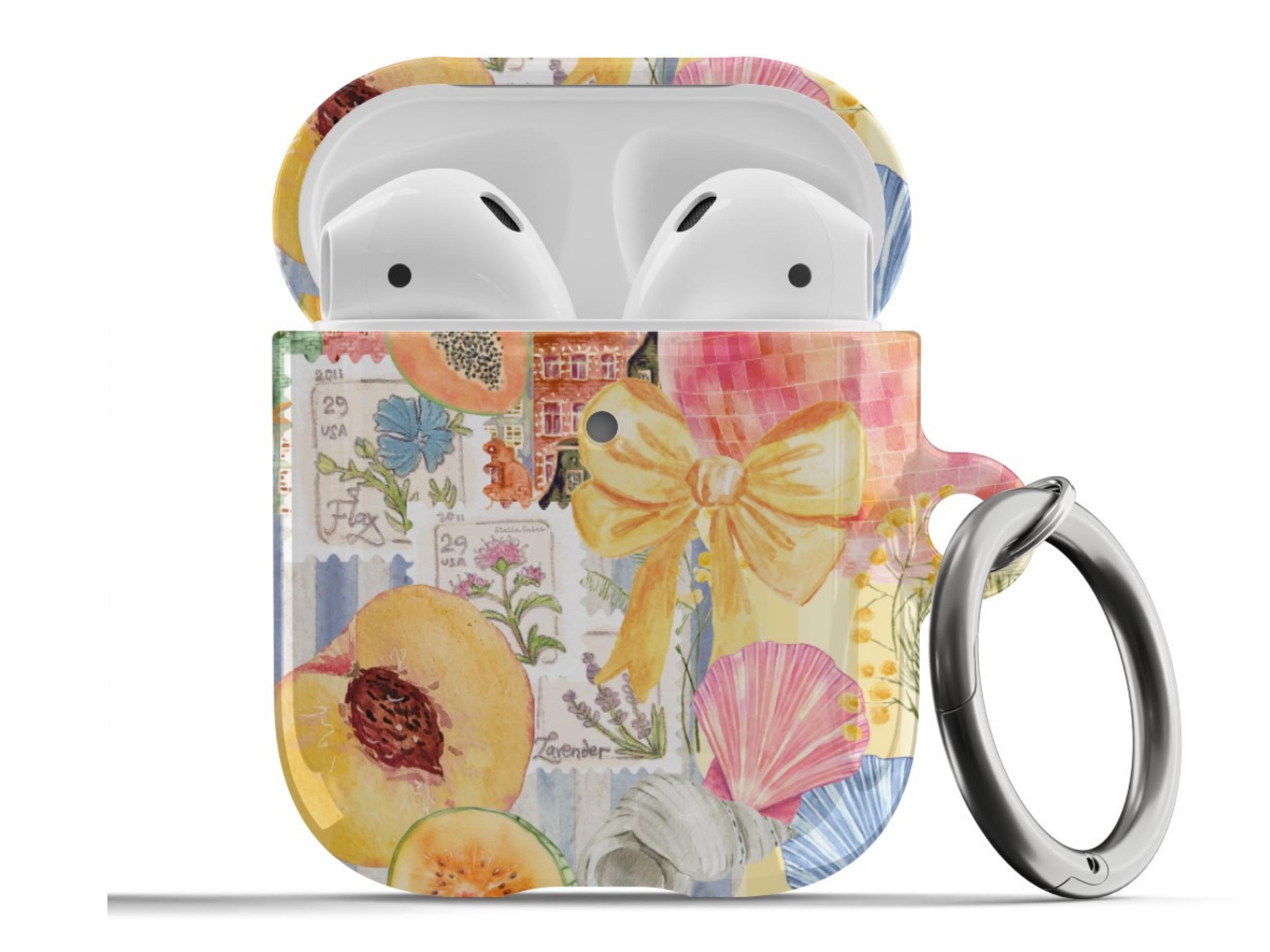 Coquette Bows Summer Collage AirPods Case Preppy Scrapbook Vintage Cute Trendy Protective For Airpods 1st 2nd Generation, Airpods Pro