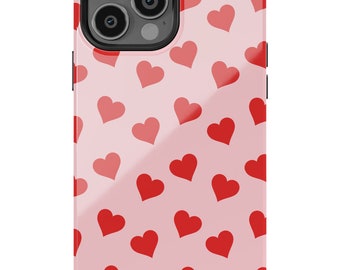 Red Pink Hearts Magsafe Phone Case Cute Preppy Aesthetic