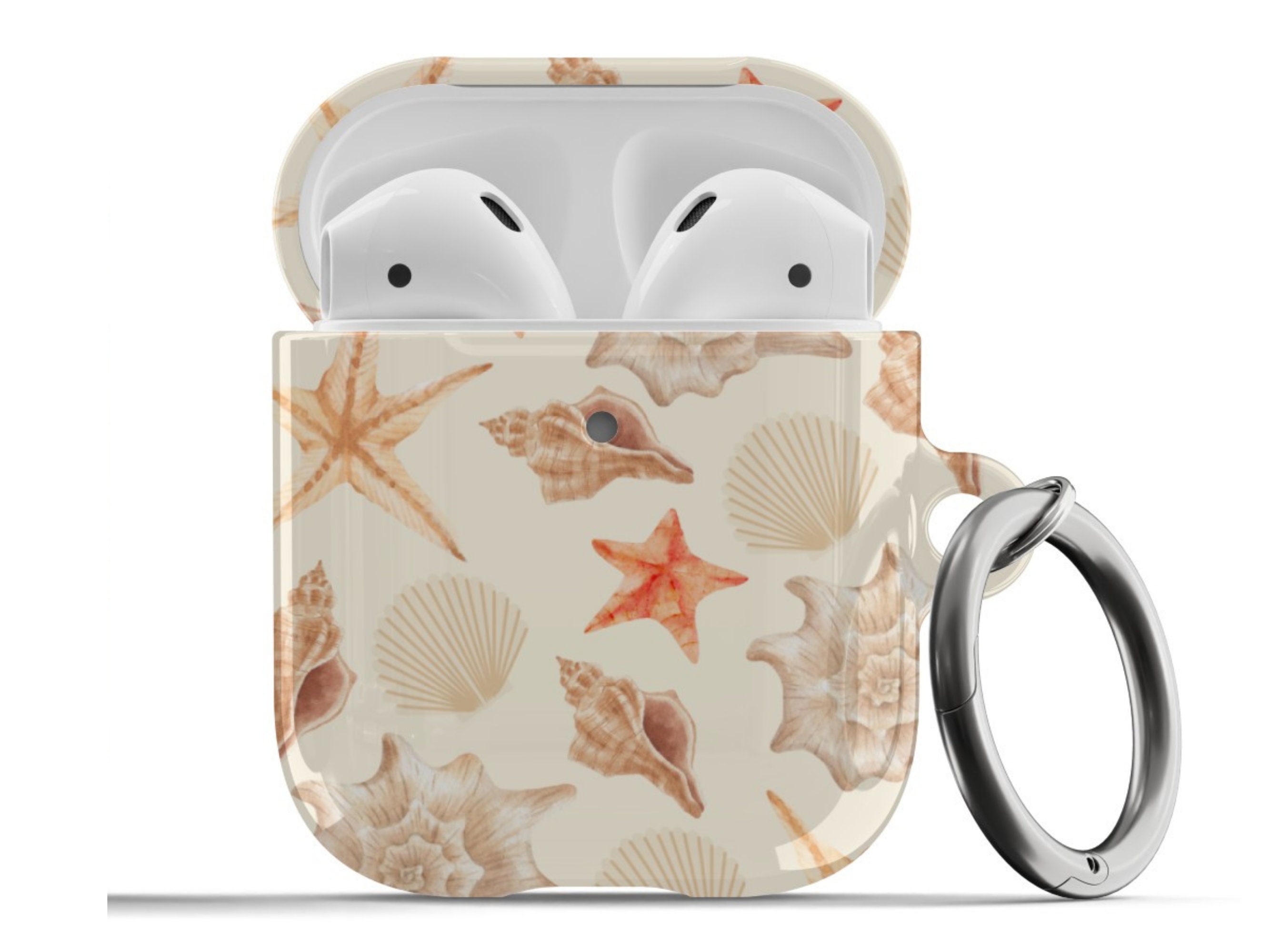 Seashell Airpods Case Summer Beach Coastal Starfish Beige