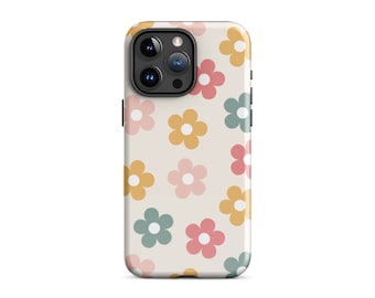 Boho Retro Flowers Phone Case Cute Floral Aesthetic Earthy Beige Vintage Protective For iPhone 15 Plus 14 Pro Max 12 13 Mini 11 Galaxy S24