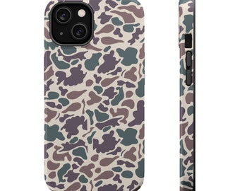 Vintage Enten Camo, iPhone Hülle, MagSafe Tough Hülle, Geschenk für Jäger, Geschenk für Naturbursche