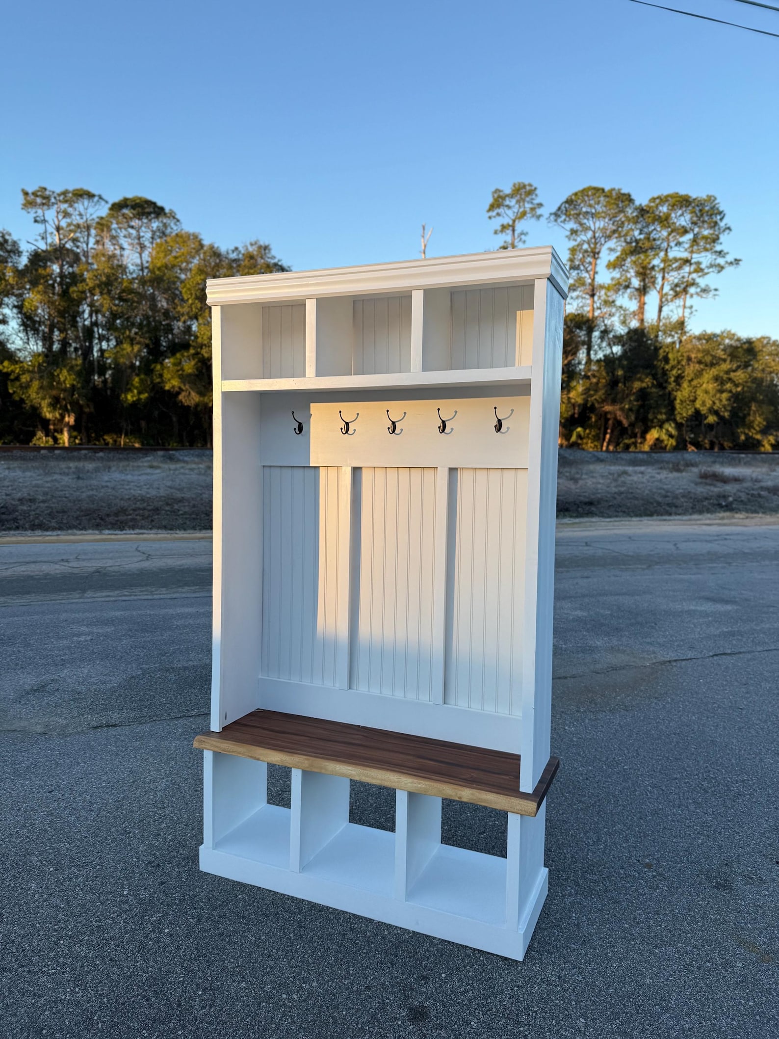 The Regency | Custom Handmade Hall Tree With Bench & Storage | Entryway ...