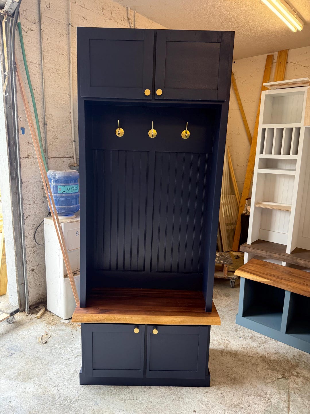 The Tidewater | Custom Handmade Hall Tree With Cabinets, Bench ...