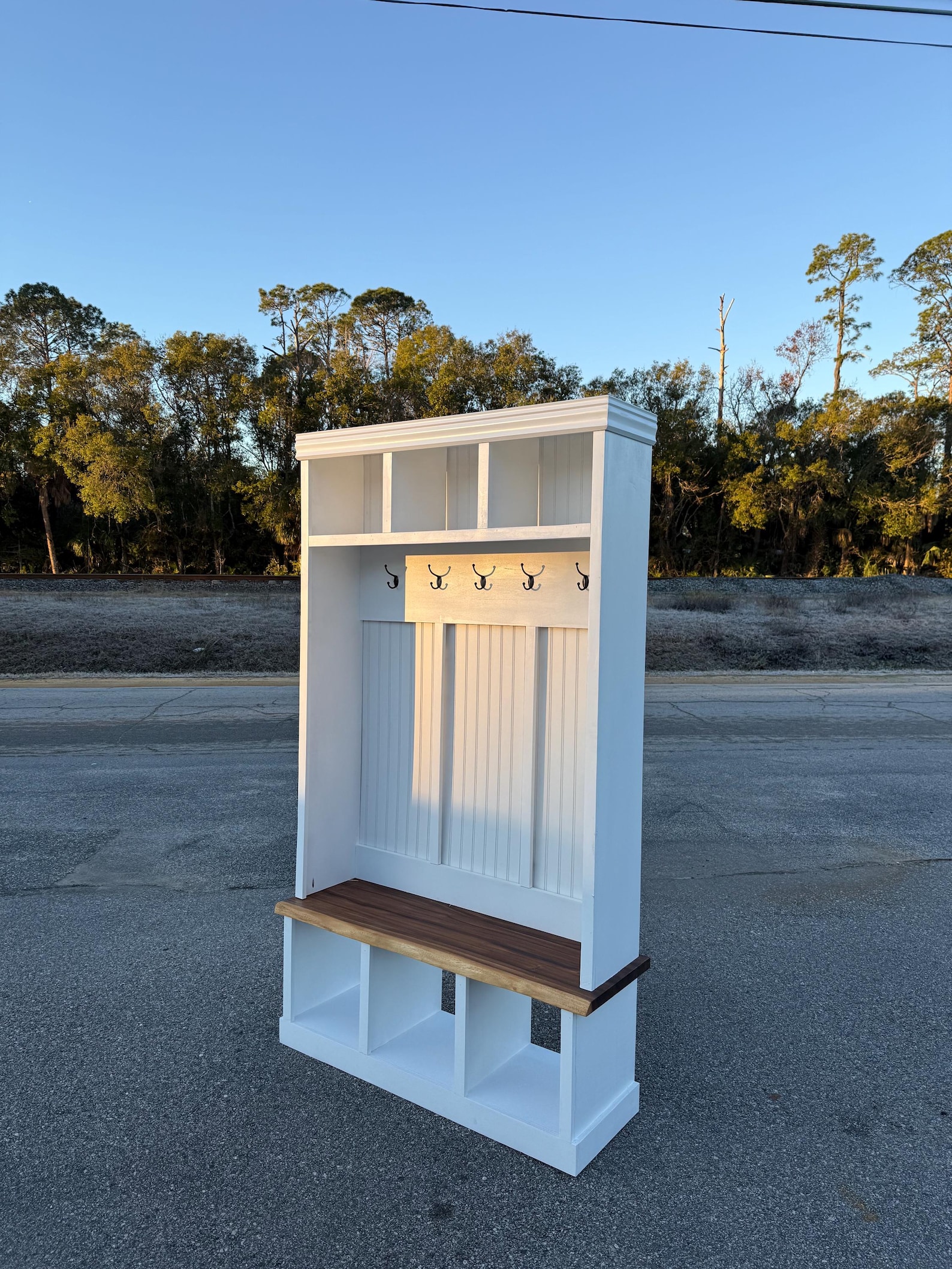 The Regency | Custom Handmade Hall Tree With Bench & Storage | Entryway ...