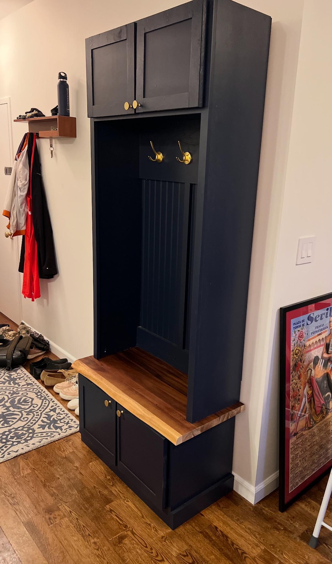 The Tidewater | Custom Handmade Hall Tree With Cabinets, Bench ...