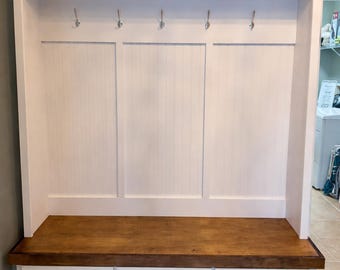 The Freeman | Custom Handmade Hall Tree with Drawers, Bench & Storage | Entryway Organizer | Solid Wood Furniture | Hall Tree