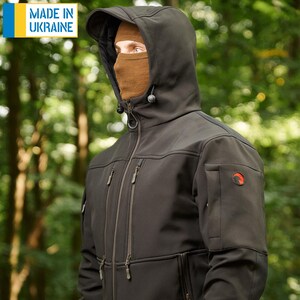 Personalized Tactical jacket outdoor windproof softshell black | we will sew this for YOU!