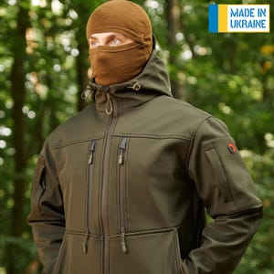 Personalized Tactical jacket outdoor windproof softshell olive green | we will sew this for YOU!