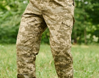 Personalized Pixel Camo Cargo Pants: Ukrainian Army Combat Trousers