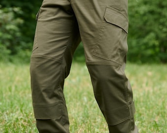 Olive Green Cargo Pants: Made-to-measure Combat Ripstop Trousers
