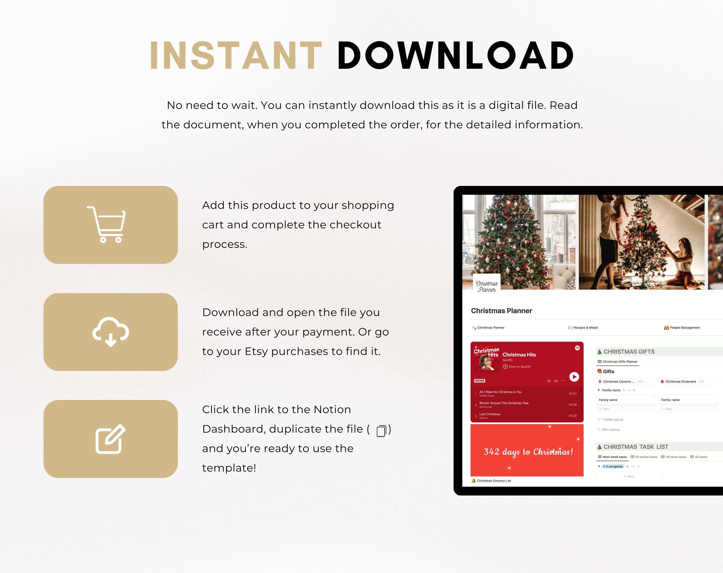 Christmas Planner Notion Template | Digital Holiday Wishlist, Gift ...