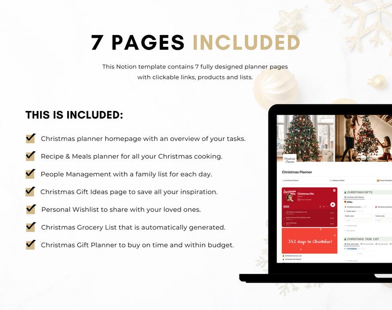 Christmas Planner Notion Template | Digital Holiday Wishlist, Gift ...