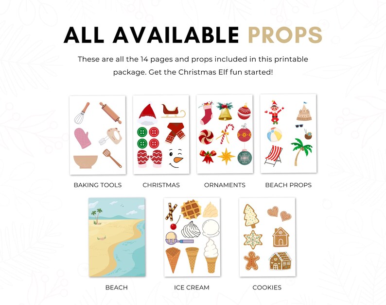 Christmas Elf Prop Kit Printable | Crafting Props Elves Ideas ...
