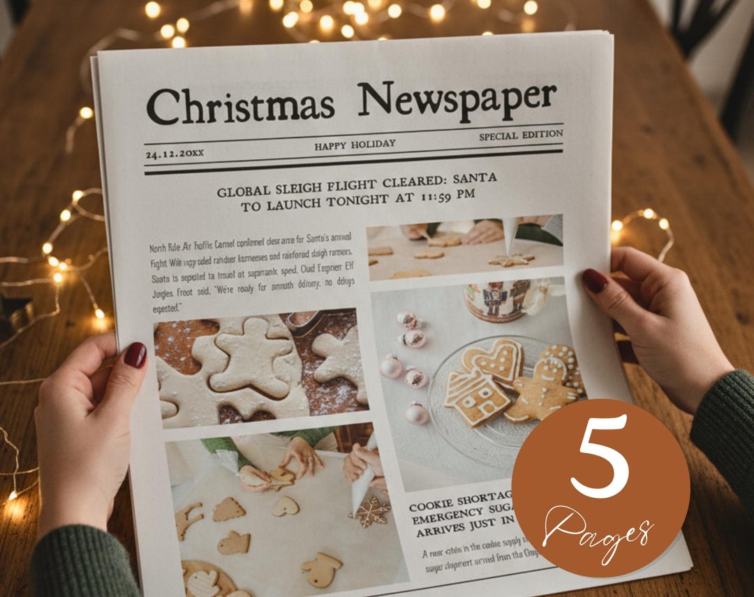 Fall Newspaper The Christmas Post Newspaper Canva Template | Print Your Custom Family ...