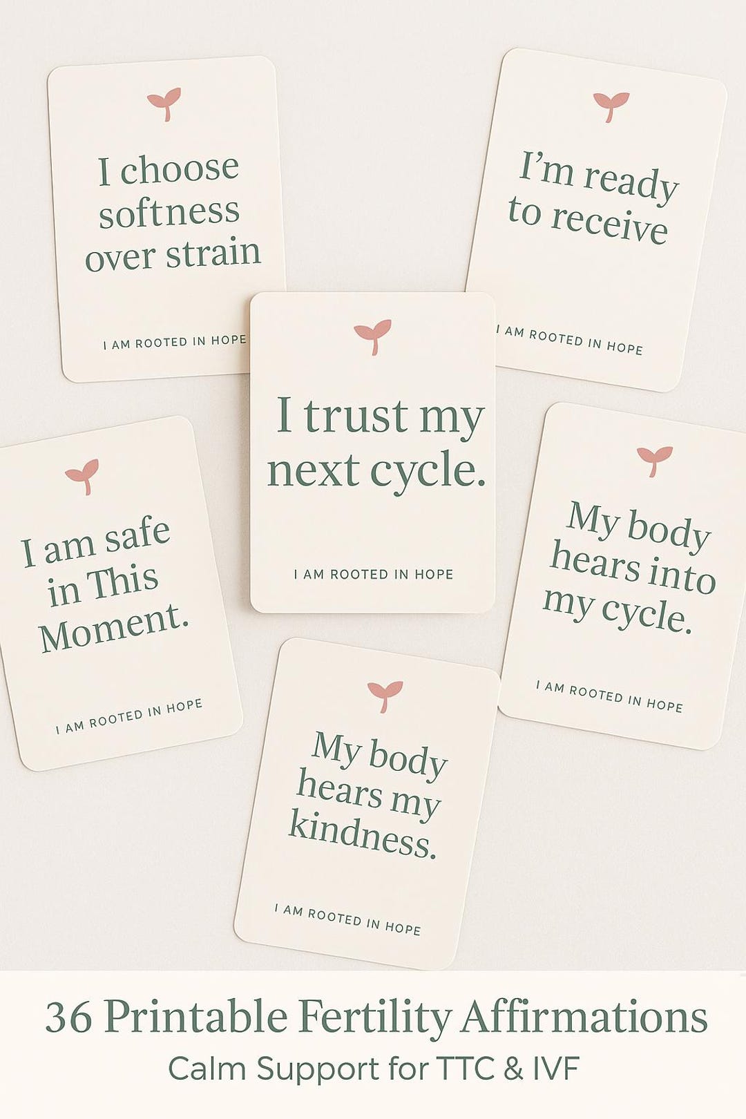 Daily Affirmation Cards (printable Deck) • Calm Fertility, IVF & TTC