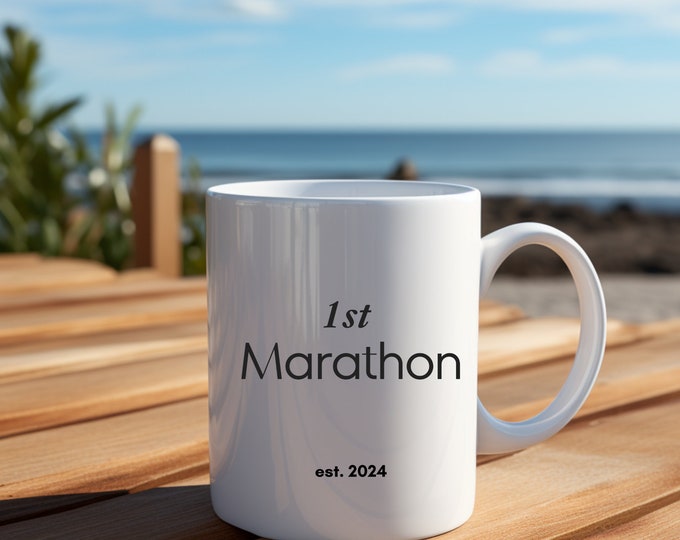 1st Marathon White Coffee Mug 11 oz