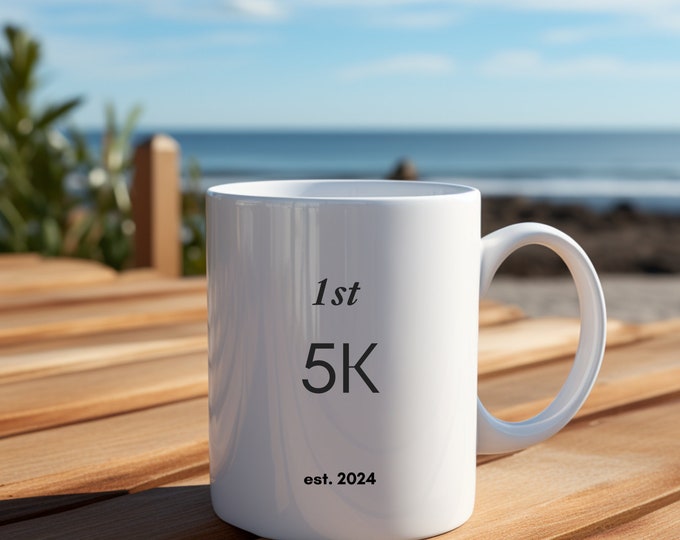 1st 5K White Coffee Mug 11 oz