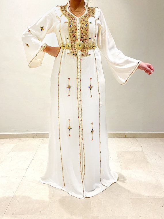 beaded kaftan dress Beaded kaftan Dress With Gold Border