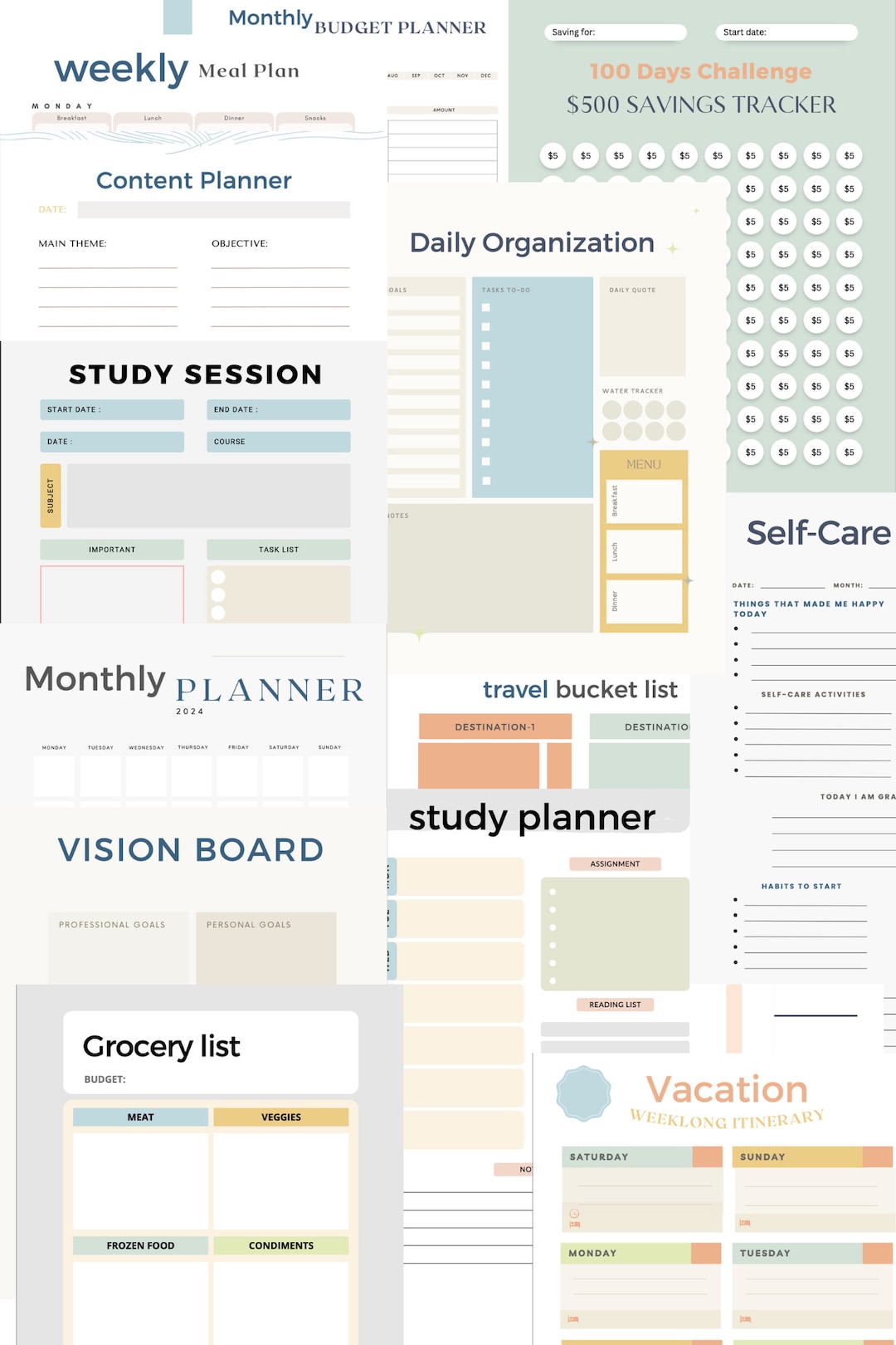 Masculine Premium All Inclusive Printable Planner 2024 Etsy