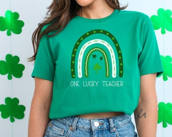 Lucky Shamrock Tshirt for Teachers, Cute Substitute Shirt, St Patricks Day Tee, St Pattys Day Student Teacher Tee, Four Leaf Clover T-shirt